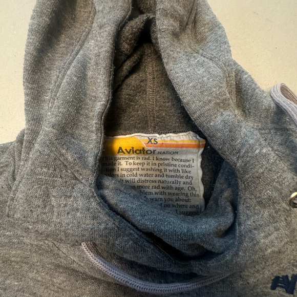 Aviator Nation Gray Hoodie with Rainbow Logo - Picture 3 of 3